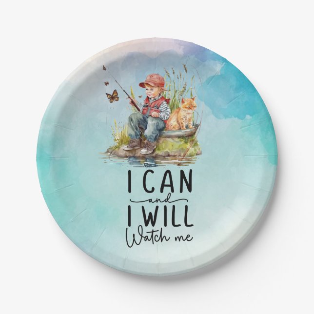 Assiettes En Carton La pêche est ma thérapie (Devant)