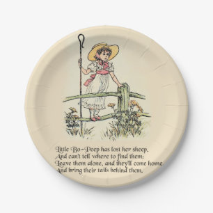 Assiettes En Carton La petite Bo-Peep : Classique Kate Greenaway Nurse