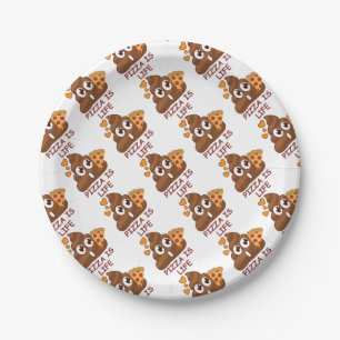 Assiettes En Carton La pizza est dunette Emoji de la vie