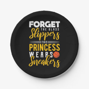 Assiettes En Carton La princesse de basket-ball porte des Baskets