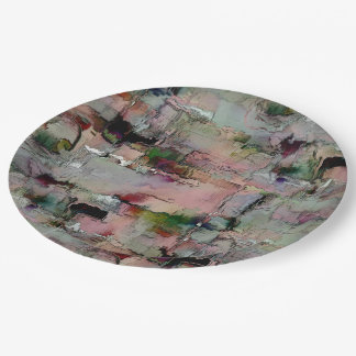 Assiettes En Carton La roche colorée prédominait le gris saumon à vert