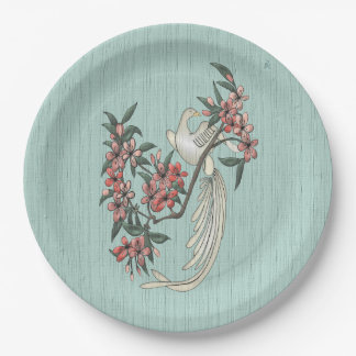 Assiettes En Carton La romance de l'Aqua de la soie