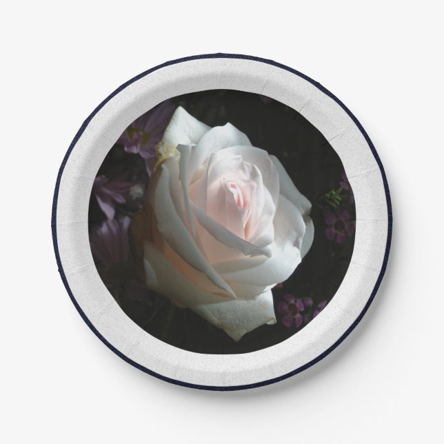 Assiettes En Carton La Rose Blanche - (Devant)
