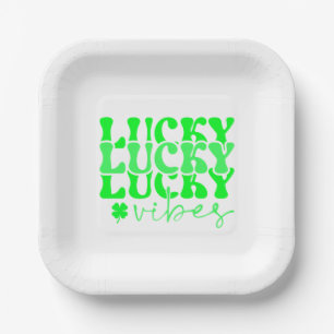 Assiettes En Carton La Saint-Patrick vert chanceux stylé