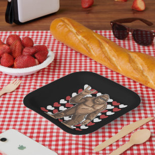Assiettes En Carton La Saint-Valentin Bigfoot Cœurs Drôles d'amour Sas