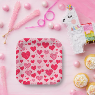 Assiettes En Carton La Saint-Valentin-Coeurs de la Saint-Valentin