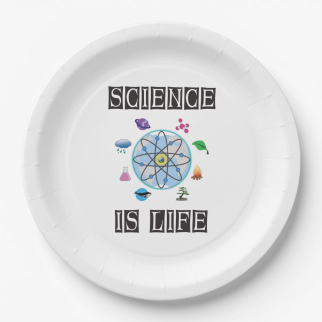 Assiettes En Carton La science est la vie (Devant)