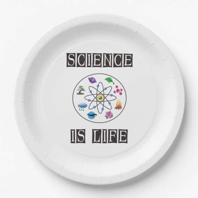 Assiettes En Carton La science est la vie (Devant)