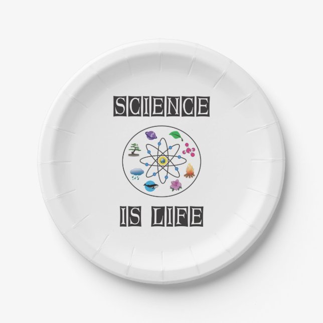 Assiettes En Carton La science est la vie (Devant)