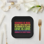 Assiettes En Carton La science est réelle Les vies noires comptent Fie<br><div class="desc">La science est réelle Les vies noires comptent Fierté LGBT</div>