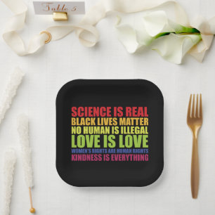 Assiettes En Carton La science est réelle Les vies noires comptent Fie