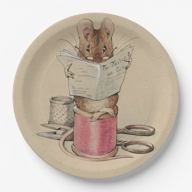 Assiettes En Carton La souris sur mesure (par Beatrix Potter) (Devant)