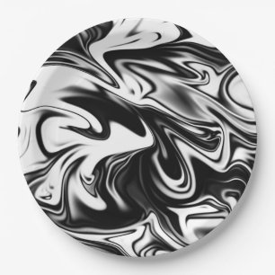 Assiettes En Carton "La spirale cosmique : l'élégance noire et Marbre 
