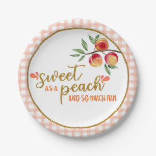Assiettes En Carton La sucrerie en plaque de pêche - En vichy