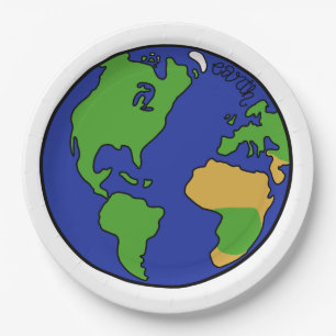 Assiettes En Carton La terre de planète du système solaire