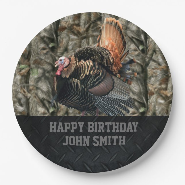 Assiettes En Carton La Turquie Camo chassant les plaques (Devant)