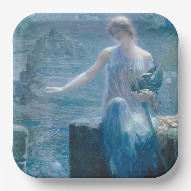 Assiettes En Carton La Veillée de Valkyrie (Dame élégante dans un chât (Recto)