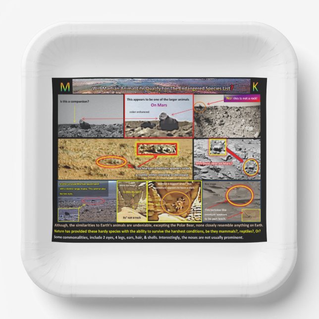 Assiettes En Carton La vie animale de Mars (Recto)