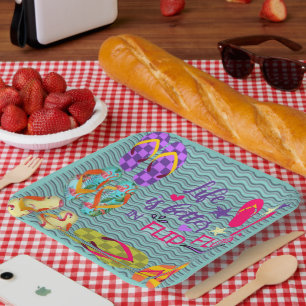 Assiettes En Carton La vie est meilleure en tongs