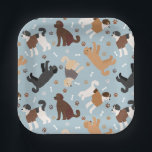 Assiettes En Carton Labradoodle / Os et pattes Goldendoodle<br><div class="desc">Cute Labradoodle / Les chiens Goldendoodle s'assoient et se tiennent et se retournent avec crème,  abricot,  chocolat,  manteaux noirs et à parti avec des os de chien éparpillés et des motifs de pawprints.</div>