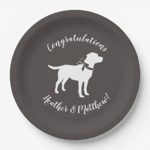 Assiettes En Carton Labrador Baby shower de chien Laboratoire gris Neu