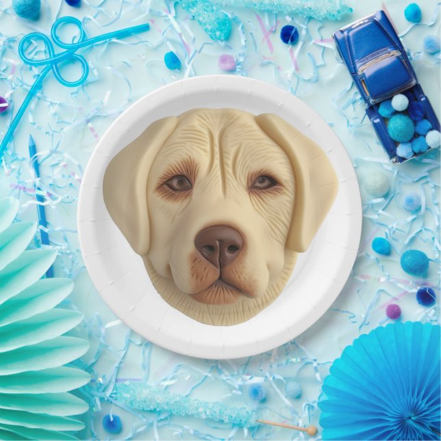 Assiettes En Carton Labrador Chien 3D inspiré (Fête)