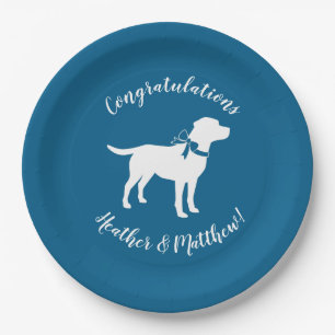 Assiettes En Carton Labrador Dog Baby shower Blue Boy Lab
