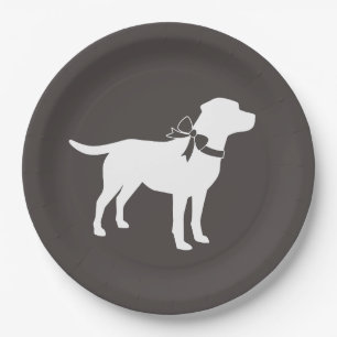 Assiettes En Carton Labrador Dog Baby shower Lab Grey Genre neutre