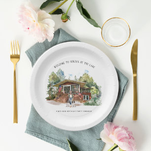 Assiettes En Carton Lac Michigan Weekend d'anniversaire