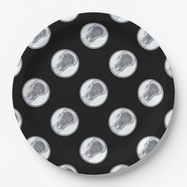 Assiettes En Carton Lacrosse Sports (Devant)