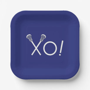 Assiettes En Carton Lacrosse Team Blue