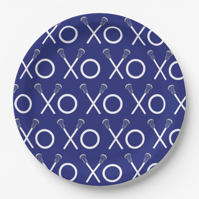 Assiettes En Carton Lacrosse Team Blue (Devant)