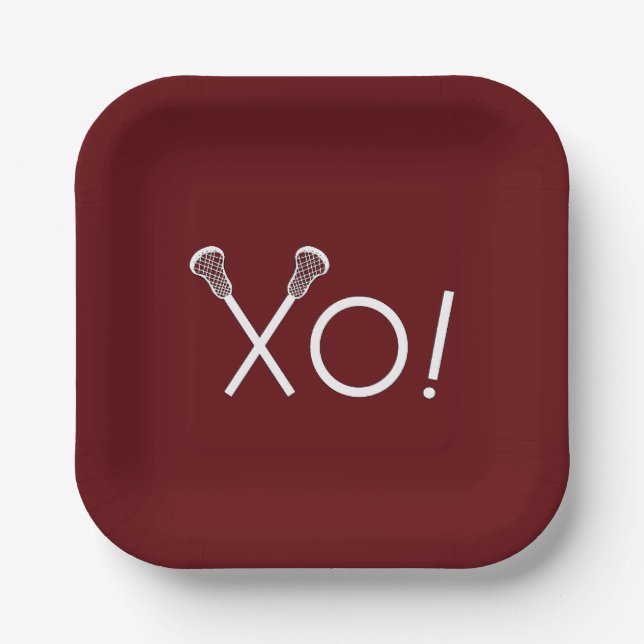 Assiettes En Carton Lacrosse Team Maroon (Recto)