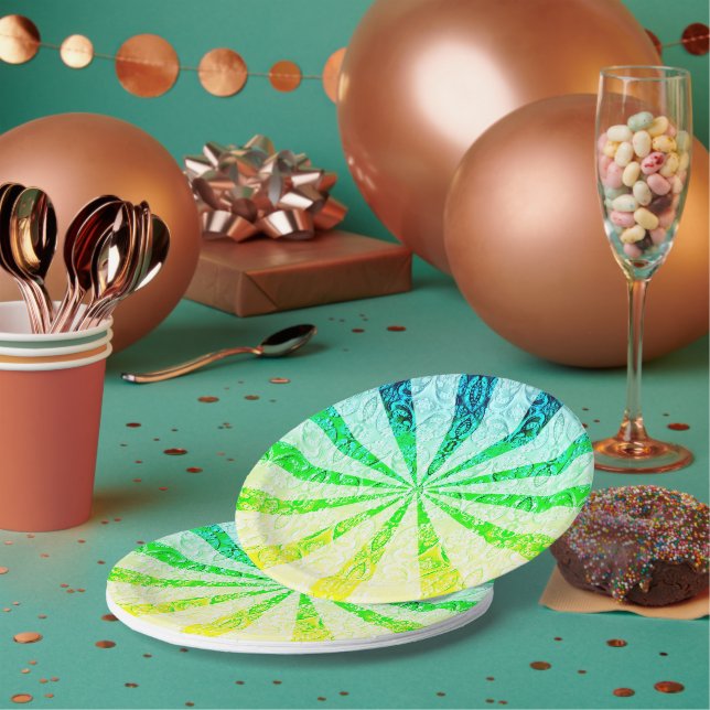 Assiettes En Carton Lacy Sun Burst (Multi)