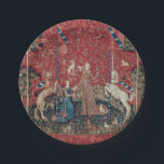 Assiettes En Carton Lady and Unicorn Medieval Tapestry Taste<br><div class="desc">The lady and the unicorn tapestries feature a medieval lady in various poses, each depicts one of the five senses, and a sixth scene with words on tent Mon Seul Désir (my only desire). Being some of the most famous medieval artworks in the world, these unicorn items add magic anywhere....</div>