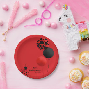 Assiettes En Carton Lady Bird-Bug-Balloons à thème Anniversaire