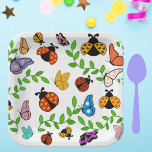 Assiettes En Carton Lady Lovebug et la fête des papillons