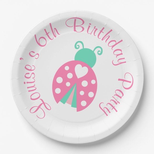 Assiettes En Carton Ladybug Ladybird Birthday Party (Devant)