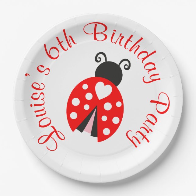 Assiettes En Carton Ladybug Ladybird Birthday Party (Devant)