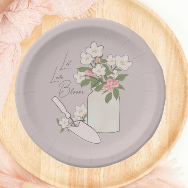 Assiettes En Carton Laisser Amour Fleur Fleurie Douche (Créateur téléchargé)