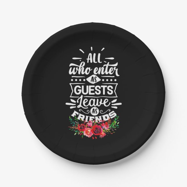 Assiettes En Carton Laisser comme amis (Devant)