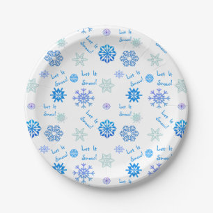 Assiettes En Carton Laisser il neige bleu couleur choix Arrière - plan