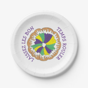 Assiettes En Carton Laissez Les Bon Temps Rouler Mardi Gras King Cake