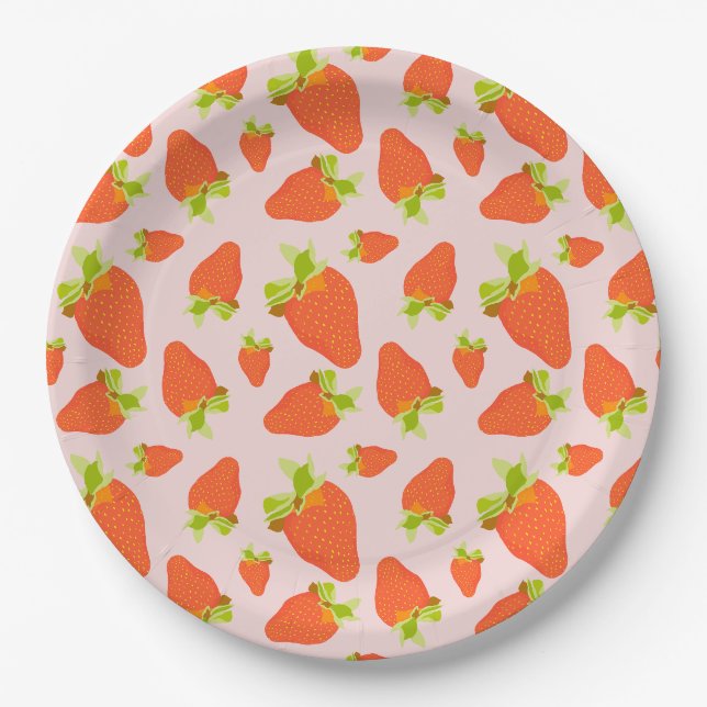Assiettes En Carton Lait de fraise (Devant)
