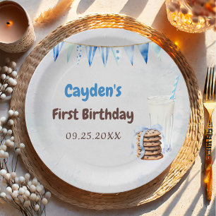 Assiettes En Carton Lait et biscuits Fête du premier anniversaire du g