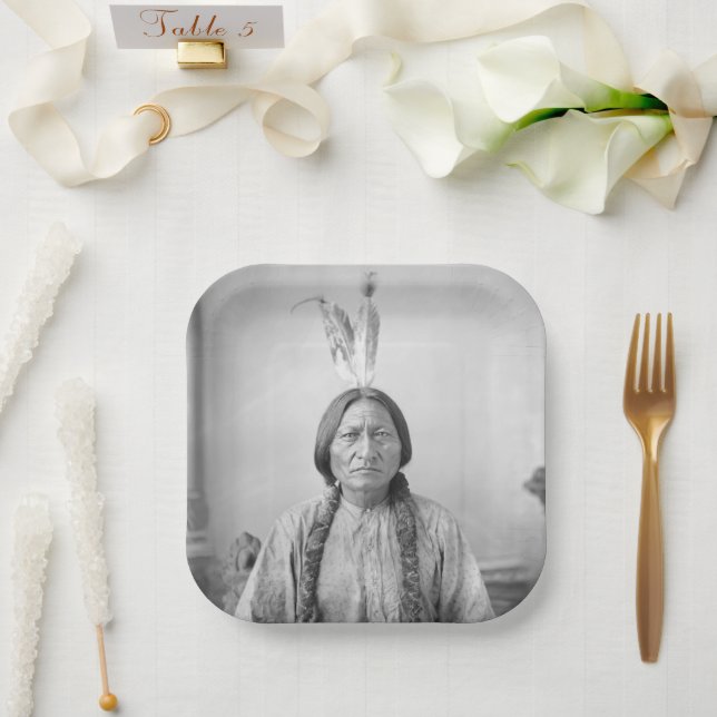Assiettes En Carton Lakota Leader assis Bull Amérindien (Mariage)