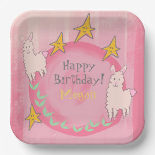 ASSIETTES EN CARTON 🦙 LAMA ANNIVERSAIRE