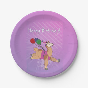 Assiettes En Carton Lama de joyeux anniversaire !