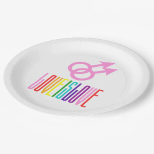 Assiettes En Carton L'amour est amour Relation gay Signe Couleurs arc-