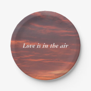Assiettes En Carton L'amour est dans l'air Custom Paper Plates 7 in